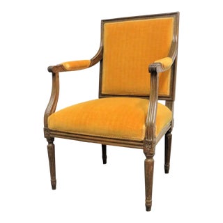 Louis XVI Walnut Open Arm Chair