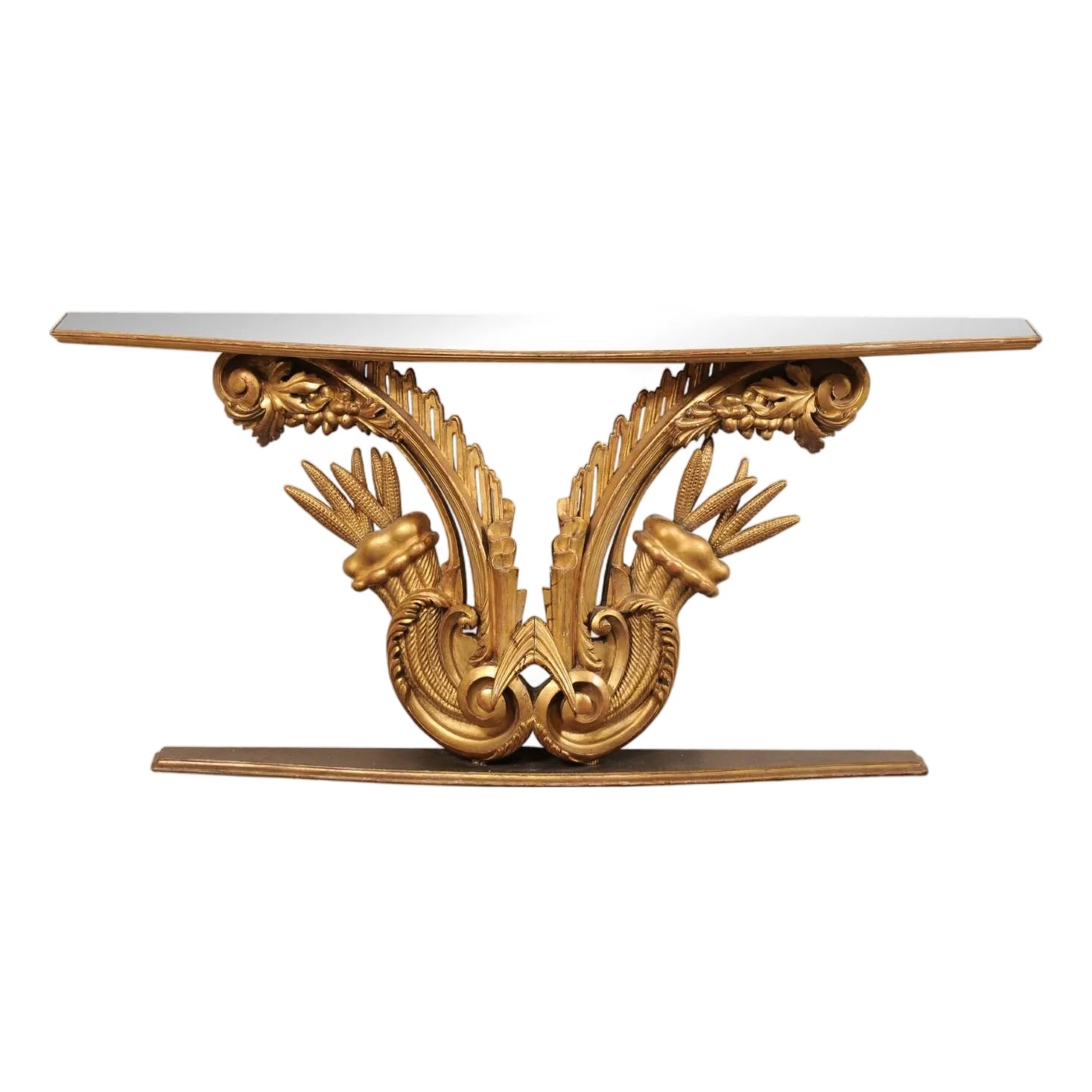Italian Cornucopia Motif Gilt Wall Console | Chairish