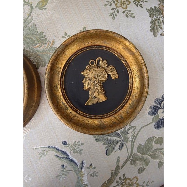Pair of Italian Neoclassical Helmet Portraits For Sale - Image 4 of 8
