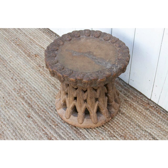 Oxidized Wood African Ceremonial Stool For Sale - Image 4 of 10