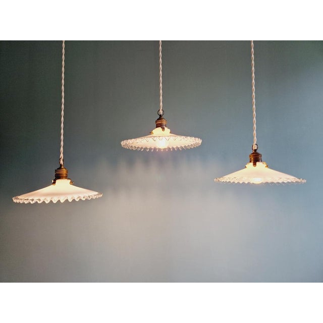 Suspension Light in White White Opaline, 1930s For Sale - Image 10 of 17
