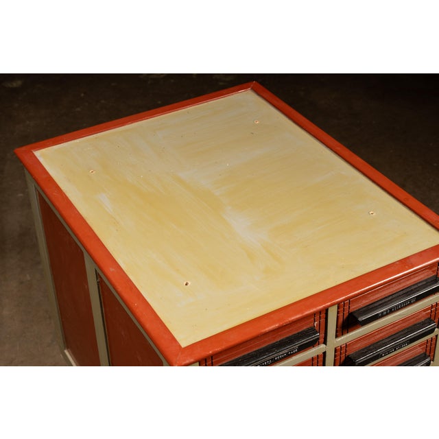 Mid 20th Century Vintage 12-Drawer Industrial Rolling Parts Cabinet For Sale - Image 5 of 7