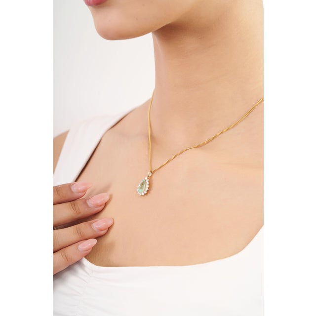 Not Yet Made - Made To Order Certified 1.15ct Columbian Emerald Diamond Halo Pendant in 14k Yellow Gold For Sale - Image 5 of 15