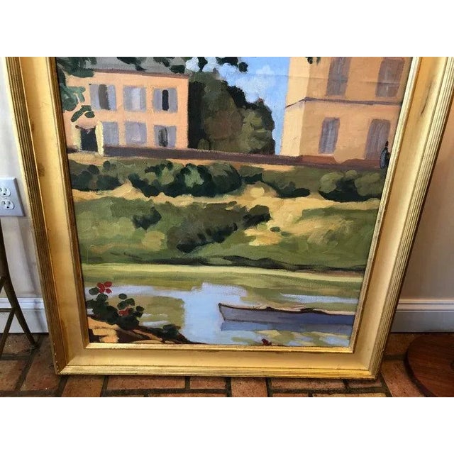 1950s Large Oil on Canvas "Homage to Monet's House at Giverny" Painting For Sale - Image 9 of 13