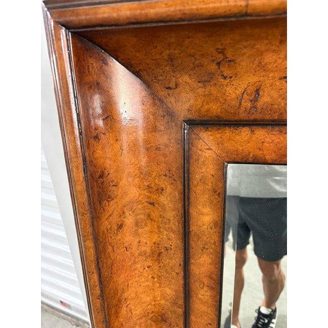 Neoclassical Style Large Molded Burl Walnut Veneer Mirror, Late 19th Century For Sale - Image 4 of 6