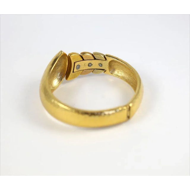 Metal 1970s Goldtone Clamp Bracelet For Sale - Image 7 of 11