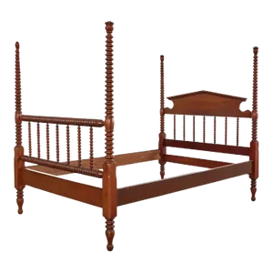 American Classical Bobbin Turned Fruitwood Spindle Bed