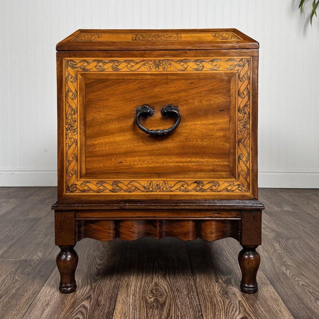 Late 20th Century Alfonso Marina Spanish Colonial Marquetry Trunk For Sale - Image 14 of 18