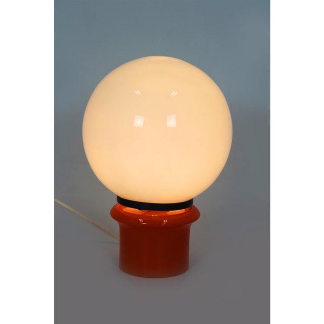 Vintage Mid-Century Modern table lamp from Czechoslovakia, crafted by ESC Osvětlovací Sklo (Valašské Meziříčí), late...