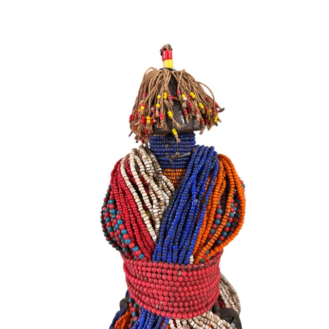Wood #1227 Vintage African Beaded Fali Fertility Doll Cameroon 11" H For Sale - Image 7 of 9