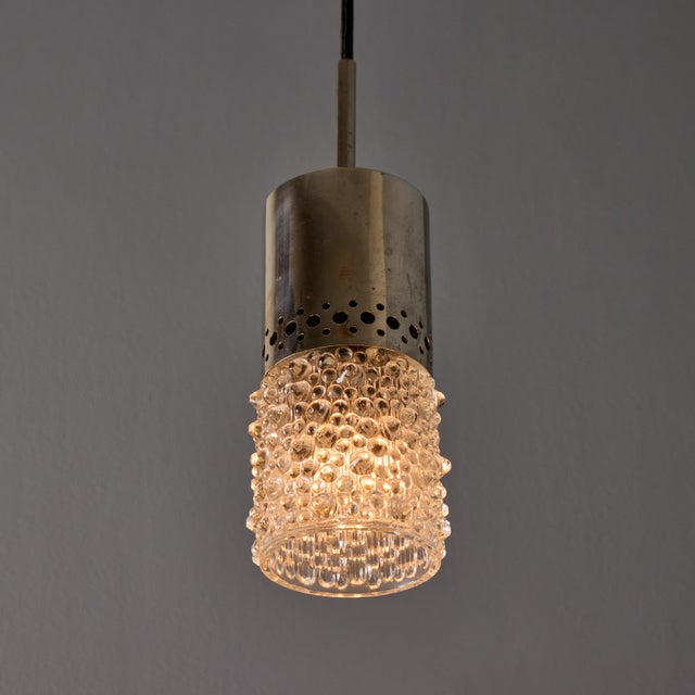 1960s Pair of 1960s Chrome Metal and Bubble Glass Pendants by Helena Tynell For Sale - Image 5 of 18