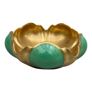 Antique H & C Pickard Green 24k Gold Encrusted Tulip Bowl