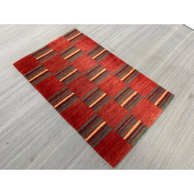 2ft × 3ft 2in Handwoven Flatweave Patchwork Kilim Area Rug For Sale - Image 4 of 12