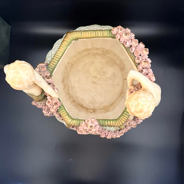 Amphora Antique Austrian Amphora Teplitz Figural Cherub Centerpiece Bowl, C. 1890 For Sale - Image 4 of 18