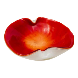 Vintage Venetian Murano Seguso Art Glass Cased Red and White Ashtray Italy 1960