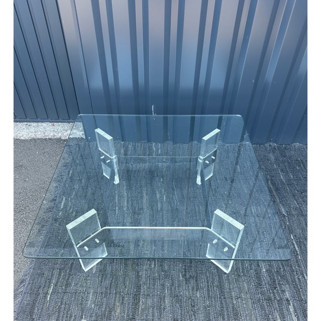 Vintage Table in Glass, 1970 For Sale - Image 11 of 14