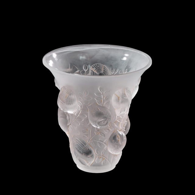 Glass René Lalique St. Francois Frosted Crystal Vase For Sale - Image 7 of 8
