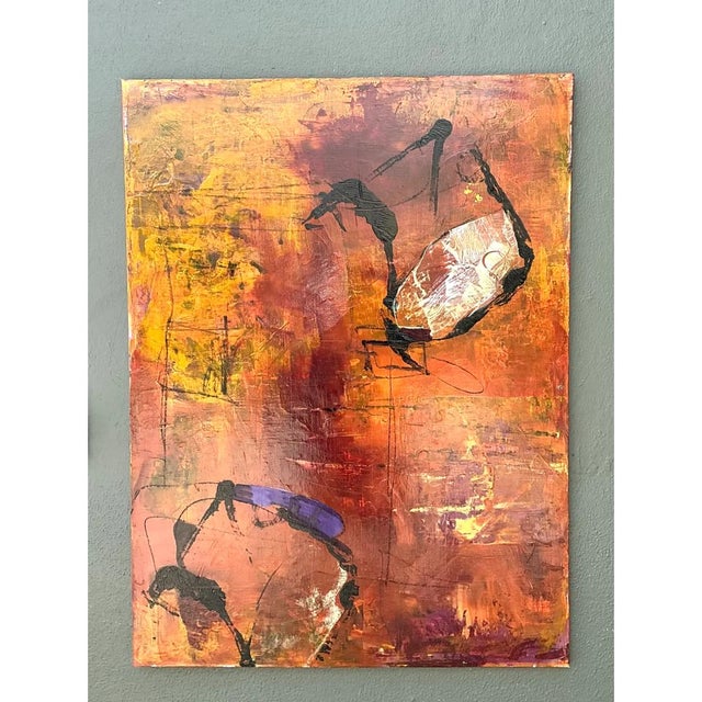 Late 20th Century Vintage Abstract Expressionist Oil Painting on Canvas For Sale - Image 5 of 12