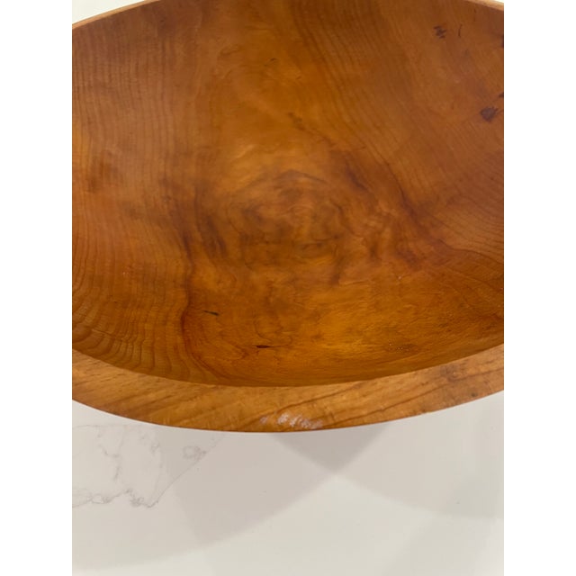 1970s Vintage Wooden Dough Bowl - Hand-Carved From a Single Piece of Wood For Sale - Image 5 of 9
