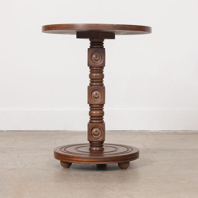 1940s 1940s Petite French Wood Side Table by Charles Dudouyt For Sale - Image 5 of 9