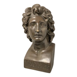 Early 20th Century Dini e Cellai Ceramic Bust of Alexander the Great For Sale