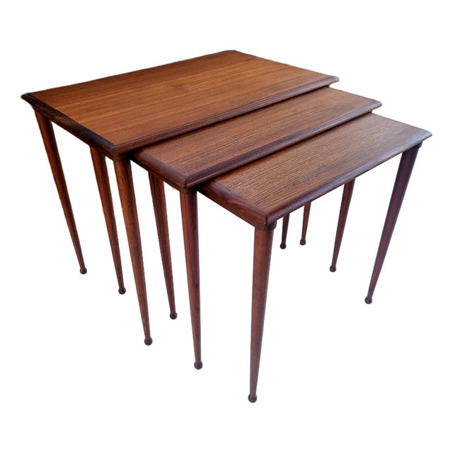 Danish Teak Nesting Tables Vejle Stolefabrik For Sale