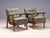 1950s Vintage Lounge Chairs with Wooden Frames and Green Upholstery, 1950s, Set of 2 For Sale - Image 5 of 9