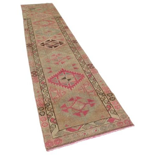 Textile Beige Bohemian Runner Rug For Sale - Image 7 of 7