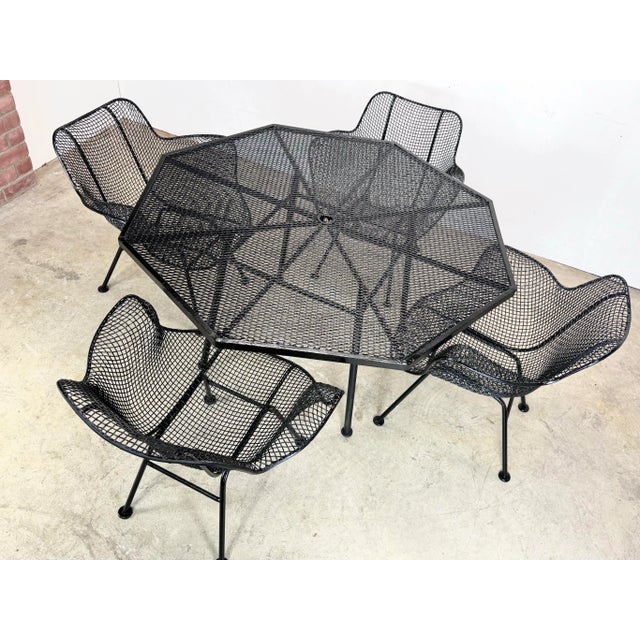Mid Century Modern Woodard “Sculptura” (Unsigned) Octagonal Patio Dining Table Restored For Sale - Image 11 of 12