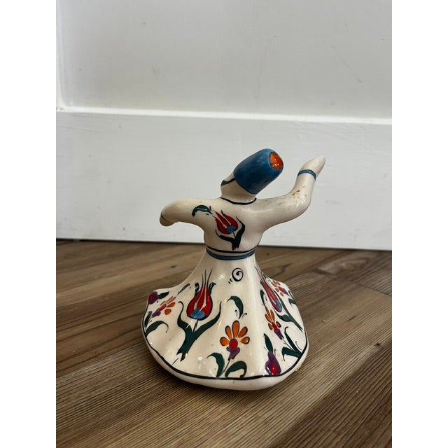 Turkish Small, Handmade Ceramic Whirling Dervish Figurine From Kütahya For Sale - Image 3 of 6
