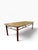 Brown Vintage Faux Bamboo Fruitwood Cocktail Table With Geometric Veneer Top For Sale - Image 8 of 11
