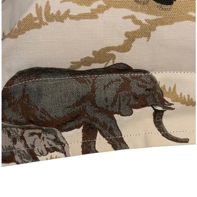 Vintage Giraffe Safari Jungle Throw Pillow, Reversible Handmade For Sale In Austin - Image 6 of 12