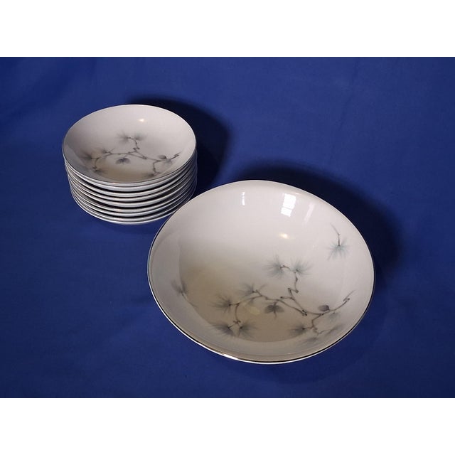 Mid-Century Modern C 1968 Meito China Caroline Pine Serving Bowl Set 9 With Serve Ware 13 Pieces Total For Sale - Image 3 of 9