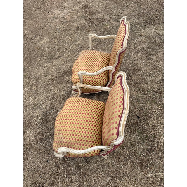 Wood Large 18th Century French Louis XV Bergere or Armchair- A Pair For Sale - Image 7 of 11