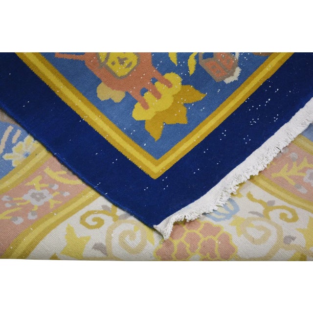 Vintage Chinese Art Deco Hand Knotted Wool Rug, 10'8'' X 14'4'' For Sale In New York - Image 6 of 6