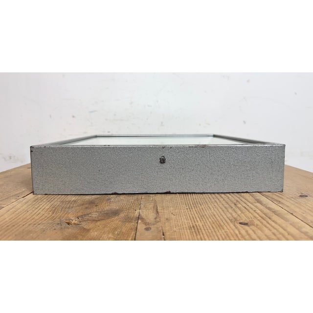 Black Industrial Grey Square Wall Clock from Pragotron, 1980s For Sale - Image 8 of 17