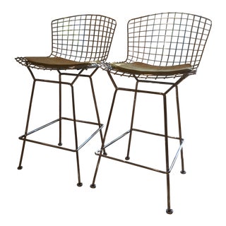 Knoll Bertoia Chrome Stools - A Pair For Sale