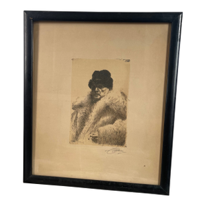 Anders Zorn Self Portrait 1916 Signed Original Etching Asplund 270 Framed Vintage