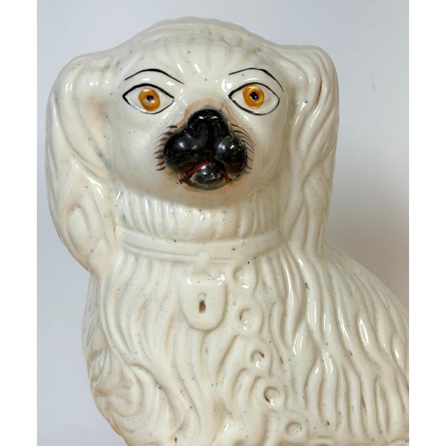 Late 19th Century Large 19th C. English Staffordshire Pottery Spaniels, Great Scale & Expressions For Sale - Image 5 of 18