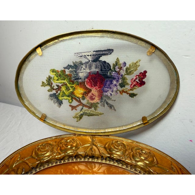 Antique 1800's French Handmade Micro Petit Point Bronze Dresser Jewelry Box Jar For Sale - Image 11 of 11