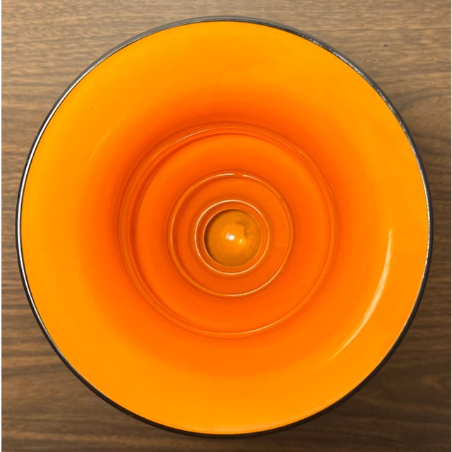 1930s 1930’s Czechoslovakia Art Deco Tango Glass Footed Trumpet Vase For Sale - Image 5 of 7