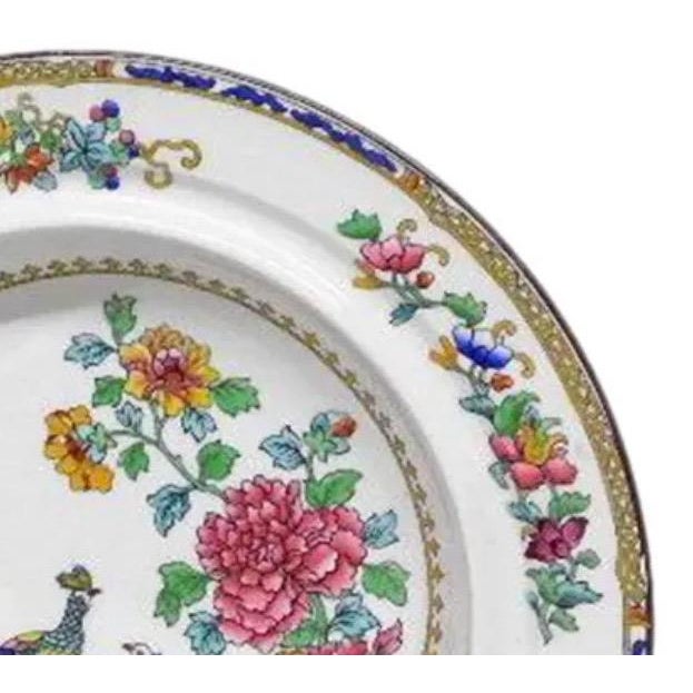 Rare Antique Copeland Spode "Peacock" Pattern 10.5" Bowl – Gilman Collamore & Co. Retailer Mark For Sale In Portland, ME - Image 6 of 10