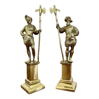 Antique Victorian Quality Brass Figures of Cavaliers, 1860, Set of 2 For Sale