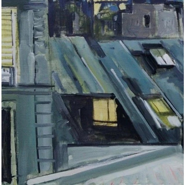 Paris Rooftops Oil Painting, Cats Under Moonlight, Ukrainian Artist 79,5-80 For Sale - Image 4 of 6