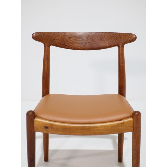W1 Chair in Oak and Leather by Hans J. Wegner for C.M. Madsen, 1950s For Sale - Image 9 of 13