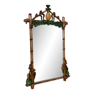 Whimsical Pineapple Tropical Wall Mirror in the Manner of Gampel-Stoll For Sale