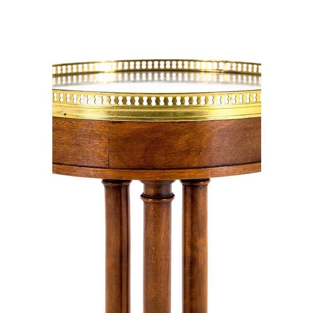 Wood Antique French Gueridon Table with Marble Top, 1800s For Sale - Image 7 of 12