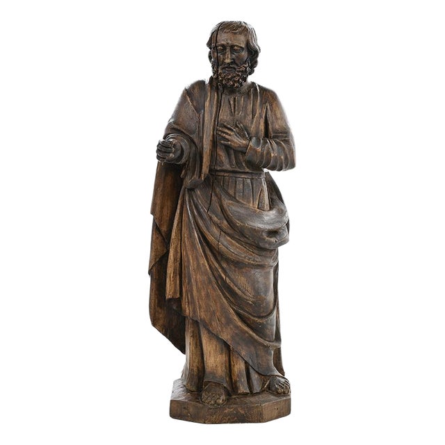 St. Joseph, 17th Century, Wooden Sculpture For Sale