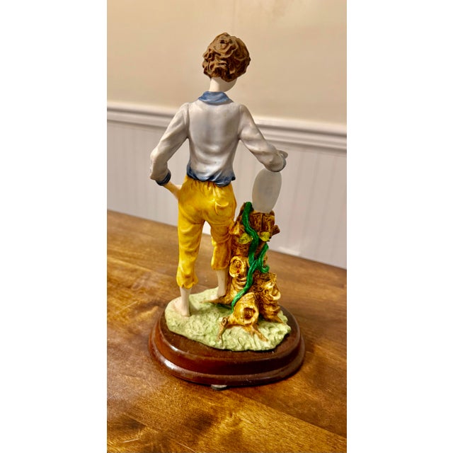Mustard Late 20th Century Italian Water/Vessel Pitcher Luca Young Man Figurine For Sale - Image 8 of 12