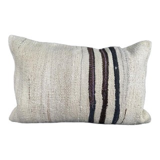 Turkish Hemp Pillow Cushion Natural Beige Brown Pillow Cushion Cover 16" x 24" For Sale